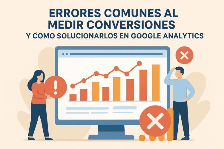 dos personas analizando un gráfico en una pantalla con errores de conversión