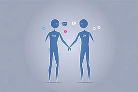 dos personas conversando sobre el el diseño ux en al web